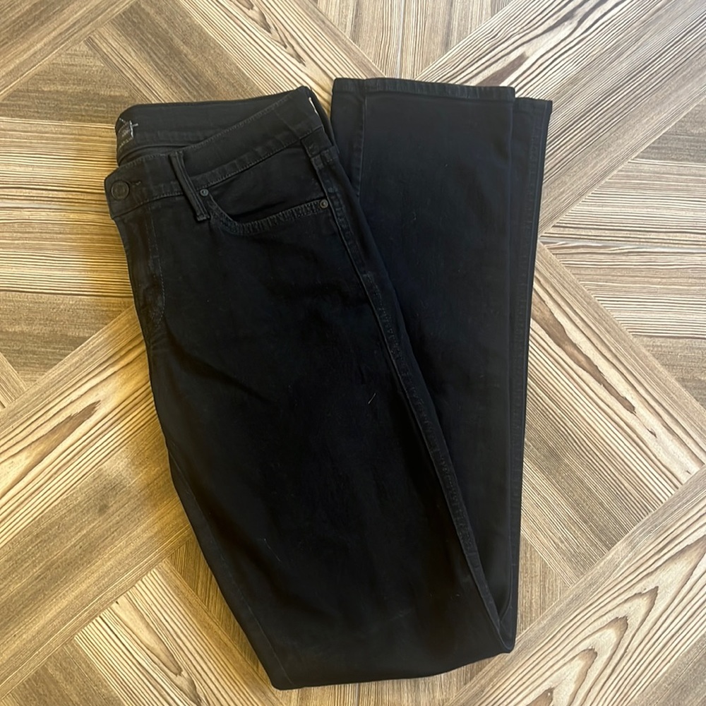 MOTHER STRAIGHT LEG BLACK JEANS